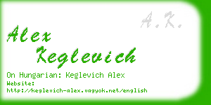 alex keglevich business card